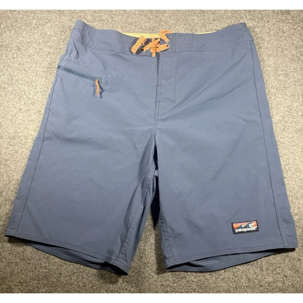 Patagonia Men's Stretch Wavefarer Board Shorts Blue Size 34 Beach Summer Sun